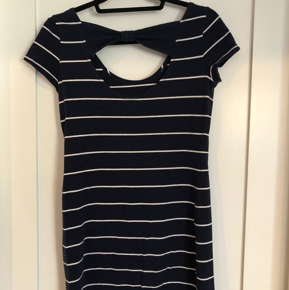Striped Navy Mini Dress - Picture 2 of 5